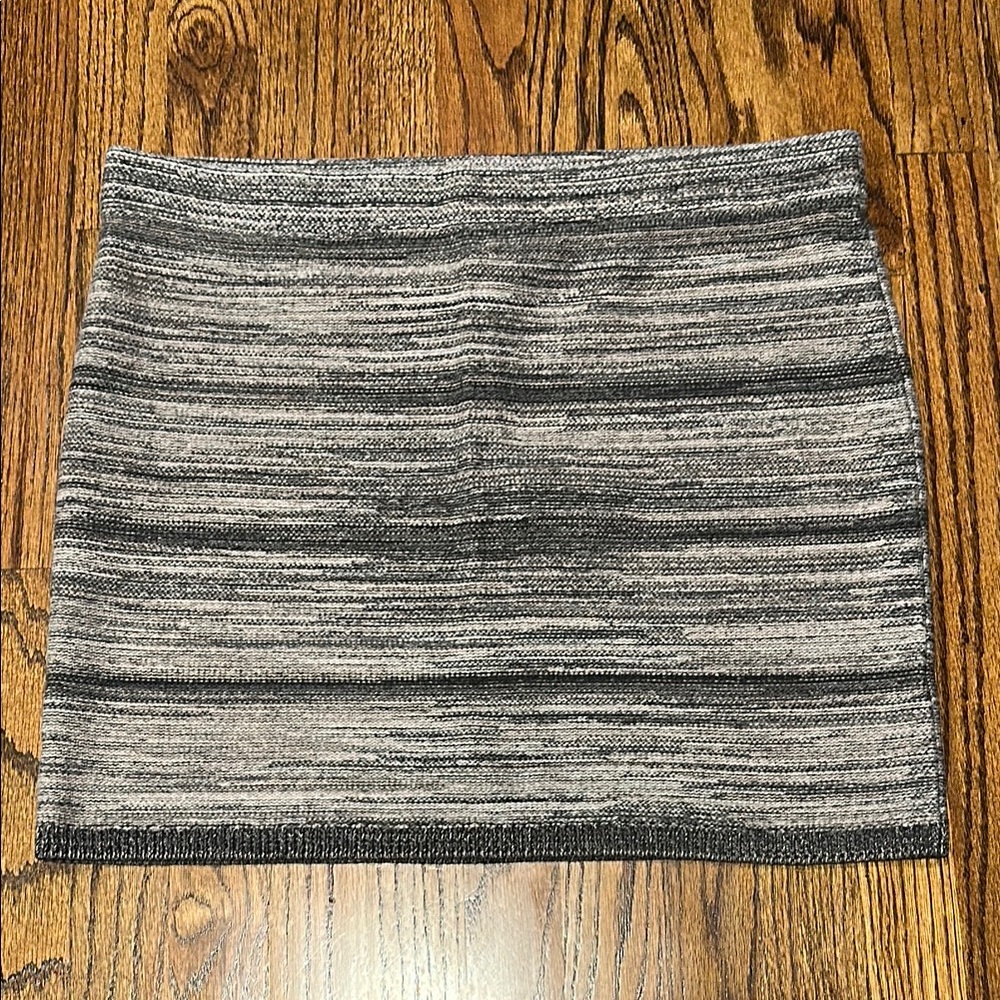 LOFT Gray Striped Pencil Skirt